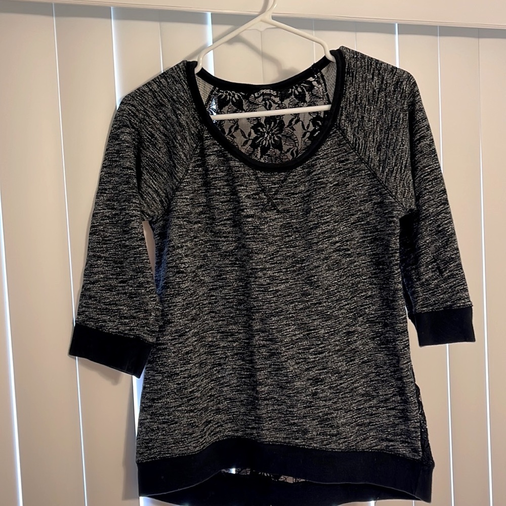 Express shirt, medium, black and grey, lace